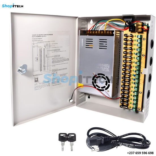 Boite d'alimentation CCTV 12V 10A POWER SUPPLY Avec Coffre