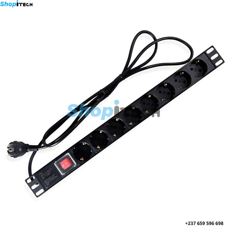 Prises PDU 8 voies avec unité de distribution d’alimentation à prise européenne horizontale 1,8 m