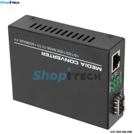 Convertisseur de Média Gigabit Ethernet, 10 100 1000Base TX vers 1000Base FX Convertisseur de Média Fibre Multimode vers Ethernet SFP vers RJ45 Monitor Network Fiber Transceiver