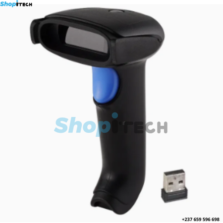 Scanner de codes-barres portable 1D/2D/QR - Lecteur de codes-barres sans fil 2,4 G et filaire USB