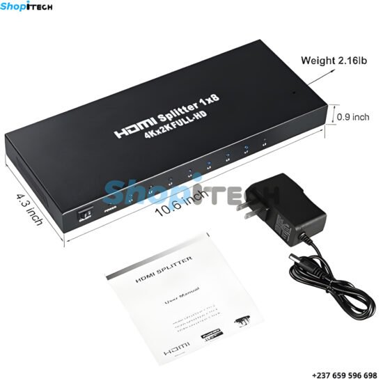 HUB Splitter HDMI 1×8 4K 1 entrée  8sorties