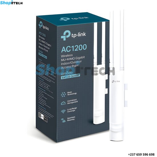 TP-Link Omada EAP225-Outdoor Point d'accès WiFi 5 AC1200 extérieur IP65, 1 Port Ethernet Gigabit Support PoE/PoE+