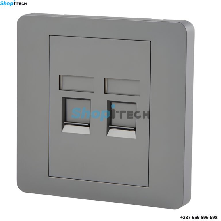 Prise murale Cat5e et CAT6 2ports RJ45 pour système de réseau Ethernet couleur gris