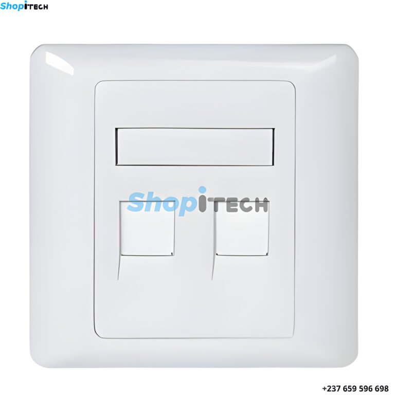 Prise murale Cat5e et CAT6 2ports RJ45 pour système de réseau Ethernet couleur blanche
