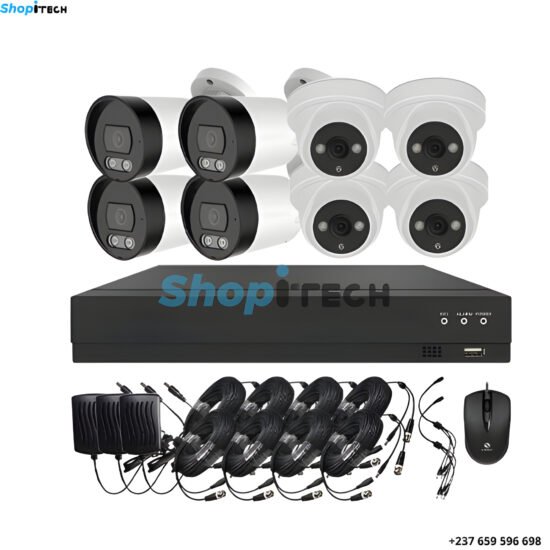 full-color starlight  Kit 8 cameras Vidéosurveillance 5MP HD ColorVu