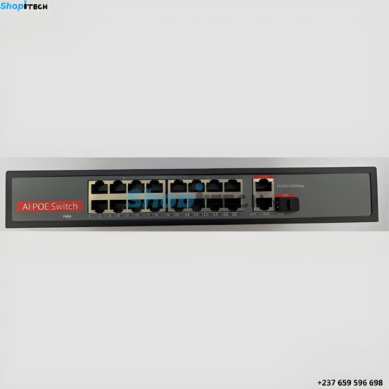 Switch SMART 16 Ports PoE Ethernet Gigabit 10/100/1000 Mbps + 2 Ports Uplink 1000 Mbps